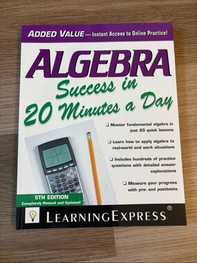 Algebra: Success in 20 Minutes a Day Math Workbook